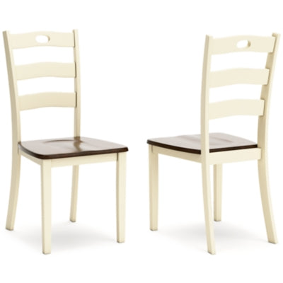 Ashley Woodanville Cream Brown Dining Chair (Set of 2)