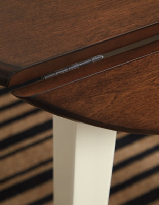 Ashley Woodanville Cream Brown Dining Drop Leaf Table