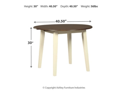 Ashley Woodanville Cream Brown Dining Drop Leaf Table