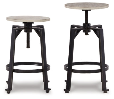 Ashley Karisslyn Whitewash Black Counter Height Stool (Set of 2)