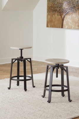 Ashley Karisslyn Whitewash Black Counter Height Stool (Set of 2)