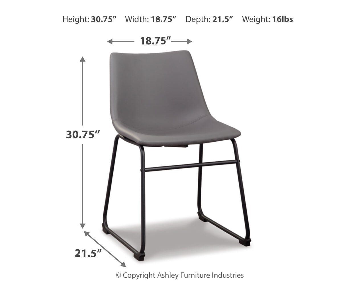 Ashley Centiar Gray Dining Chair (Set of 2)