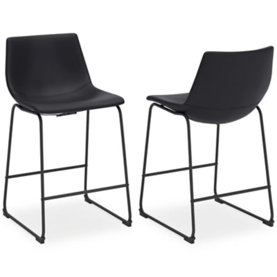 Ashley Centiar Black Counter Height Bar Stool (Set of 2)
