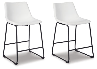 Ashley Centiar White Counter Height Bar Stool (Set of 2)