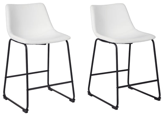 Ashley Centiar White Counter Height Bar Stool (Set of 2)