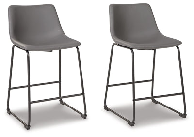 Ashley Centiar Gray Counter Height Bar Stool (Set of 2)