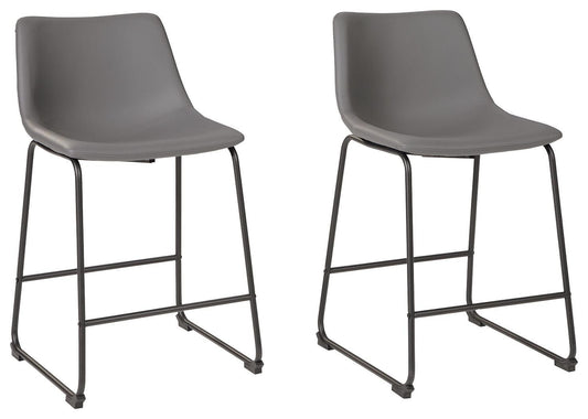 Ashley Centiar Gray Counter Height Bar Stool (Set of 2)