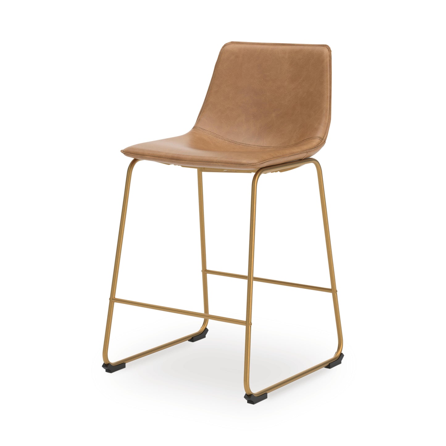 Ashley Crandox Toast Gold Bar Height Bar Stool (Set of 2)