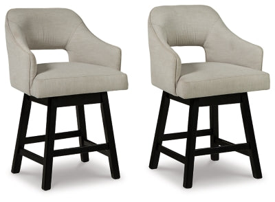 Ashley Tallenger Linen Brown Counter Height Bar Stool (Set of 2)