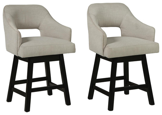 Ashley Tallenger Linen Brown Counter Height Bar Stool (Set of 2)