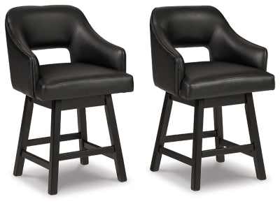 Ashley Tallenger Black Dark Brown Counter Height Bar Stool (Set of 2)