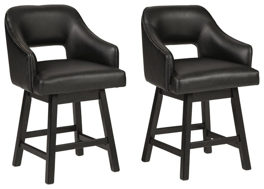 Ashley Tallenger Black Dark Brown Counter Height Bar Stool (Set of 2)