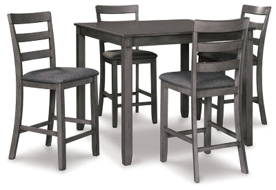 Ashley Bridson Gray Counter Height Dining Table and Bar Stools (Set of 5)