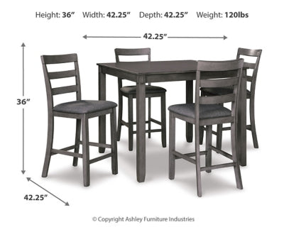 Ashley Bridson Gray Counter Height Dining Table and Bar Stools (Set of 5)