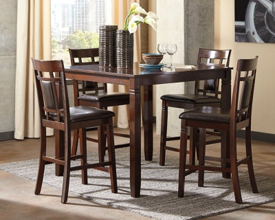 Ashley Bennox Brown Counter Height Dining Table and Bar Stools (Set of 5)