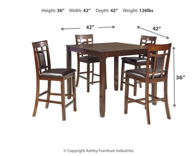 Ashley Bennox Brown Counter Height Dining Table and Bar Stools (Set of 5)
