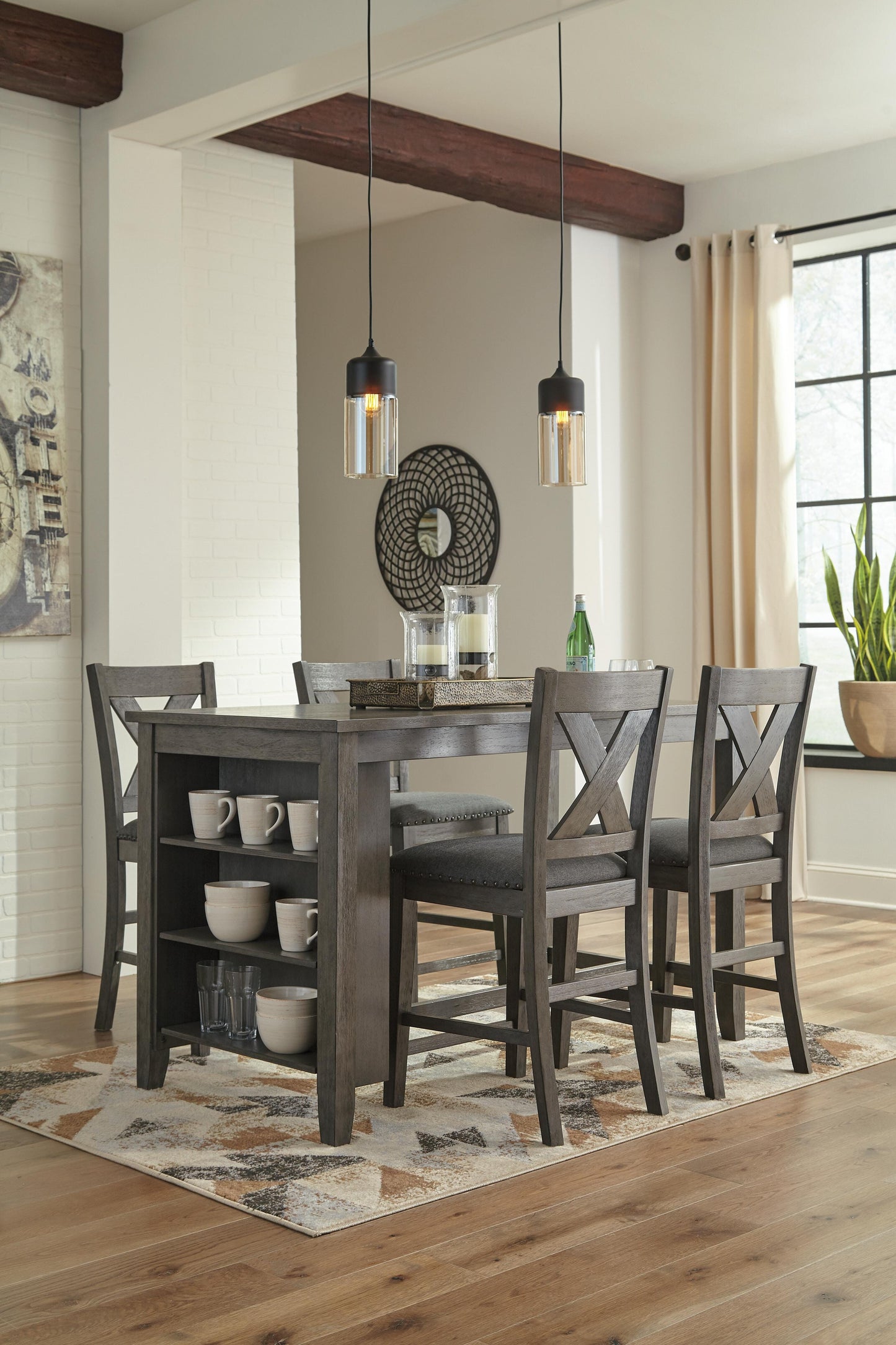 Ashley Caitbrook Gray Counter Height Upholstered Barstools (Set of 2)