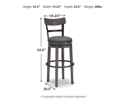 Ashley Caitbrook Gray Bar Height Bar Stool
