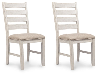 Ashley Skempton White Light Brown Dining Chair (Set of 2)