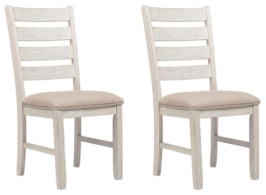 Ashley Skempton White Light Brown Dining Chair (Set of 2)