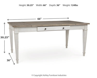 Ashley Skempton White Light Brown Dining Table
