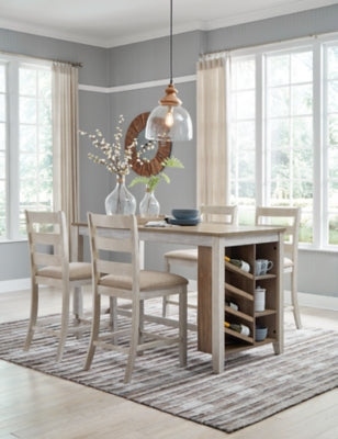 Ashley Skempton White Light Brown Counter Height Dining Table