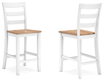 Ashley Gesthaven Natural White Counter Height Barstool (Set of 2)