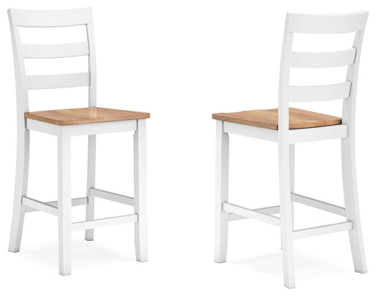 Ashley Gesthaven Natural White Counter Height Barstool (Set of 2)