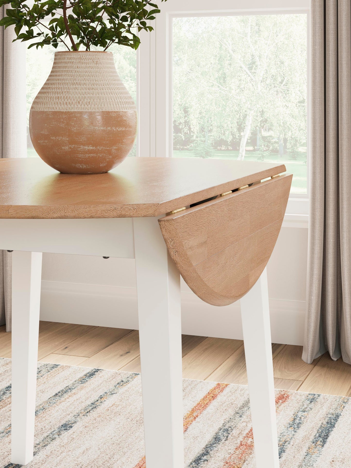 Ashley Gesthaven Natural White Dining Drop Leaf Table