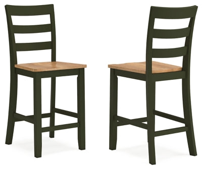 Ashley Gesthaven Natural Green Counter Height Barstool (Set of 2)