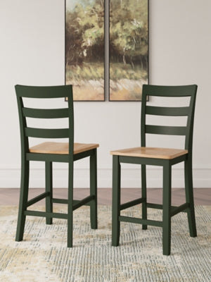 Ashley Gesthaven Natural Green Counter Height Barstool (Set of 2)