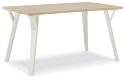 Ashley Grannen White /Natural Rectangular Dining Table