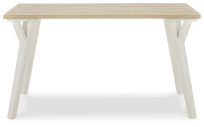 Ashley Grannen White /Natural Rectangular Dining Table