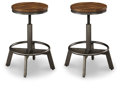 Ashley Torjin Brown Gray Counter Height Stool (Set of 2)