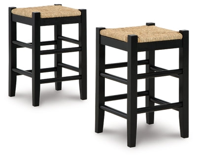 Ashley Mirimyn Black Counter Height Bar Stool (Set of 2)