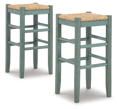 Ashley Mirimyn Teal Bar Height Bar Stool (Set of 2)