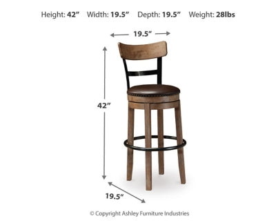 Ashley Pinnadel Light Brown Bar Height Bar Stool
