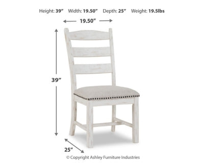 Ashley Valebeck Beige White Dining Chair (Set of 2)