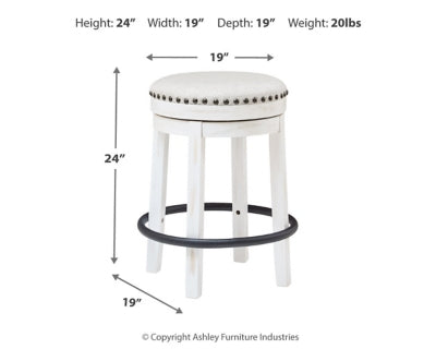Ashley Valebeck White Black Counter Height Stool