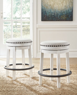 Ashley Valebeck White Black Counter Height Stool