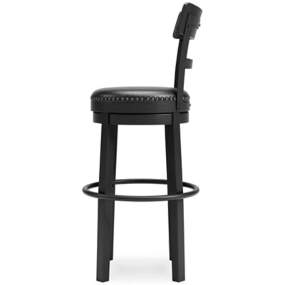 Ashley Valebeck Black Bar Height Bar Stool