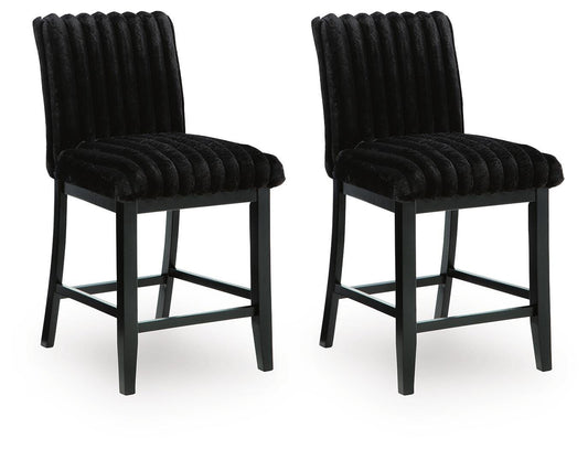 Ashley Lilyberg Black Counter Height Barstool (Set of 2)