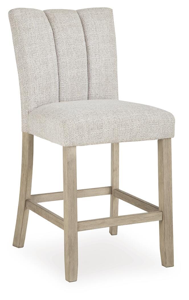 Ashley Karmenton Bisque Counter Height Barstool (Set of 2)
