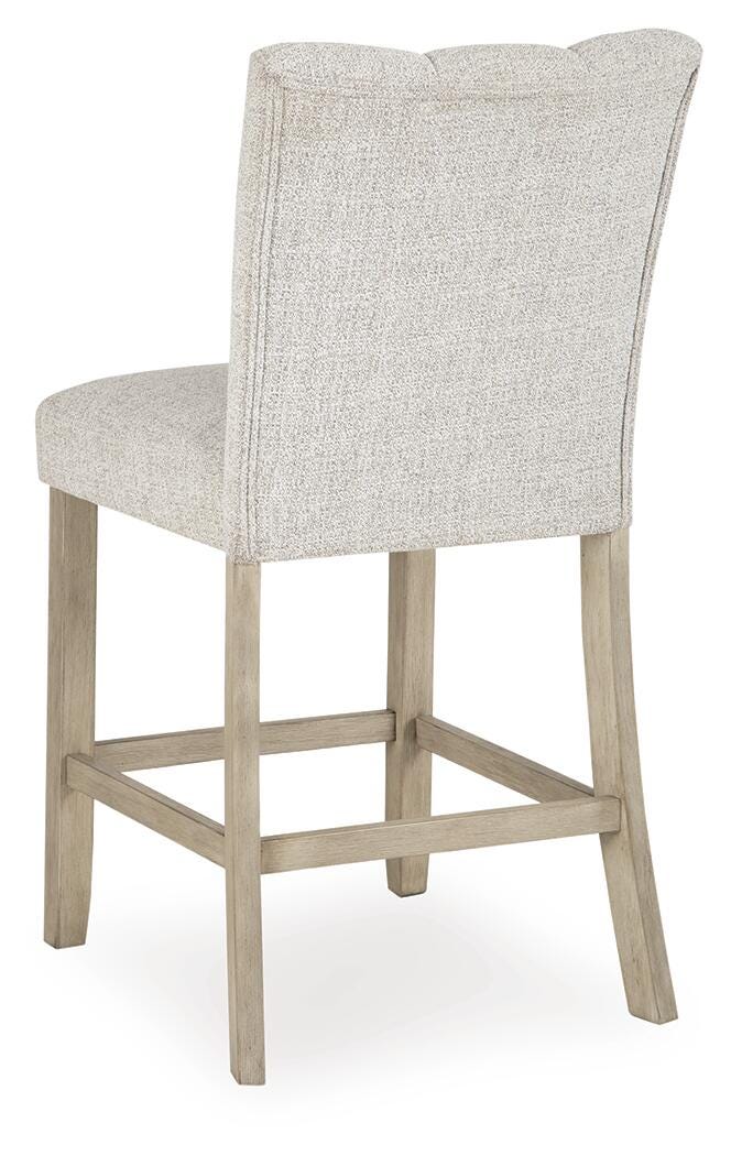 Ashley Karmenton Bisque Counter Height Barstool (Set of 2)