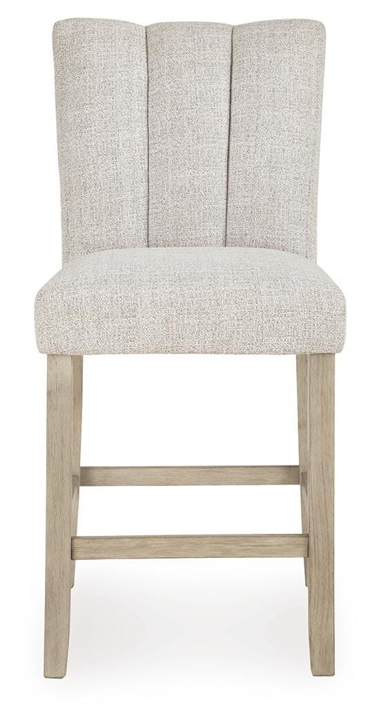 Ashley Karmenton Bisque Counter Height Barstool (Set of 2)