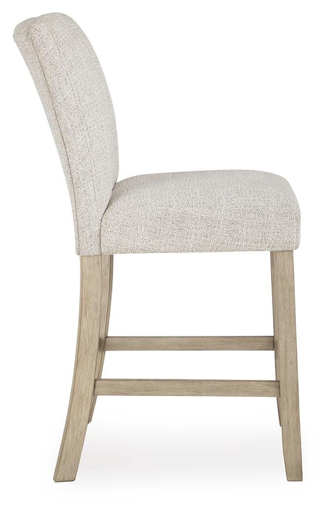 Ashley Karmenton Bisque Counter Height Barstool (Set of 2)