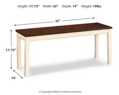 Ashley Whitesburg Brown Cottage White Dining Bench