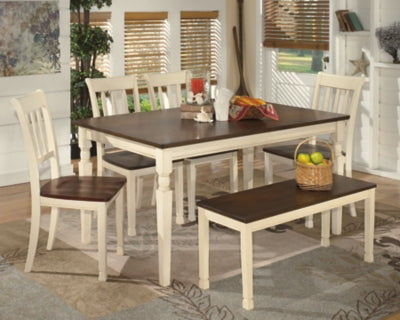 Ashley Whitesburg Brown Cottage White Dining Bench