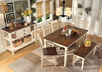 Ashley Whitesburg Brown Cottage White Dining Bench