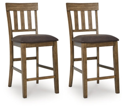Ashley Broxtyn Light Brown Counter Height Barstool (Set of 2)